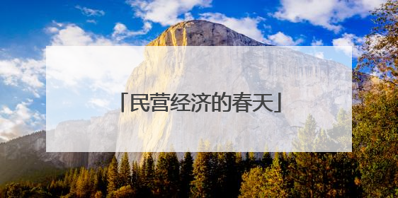民营经济的春天