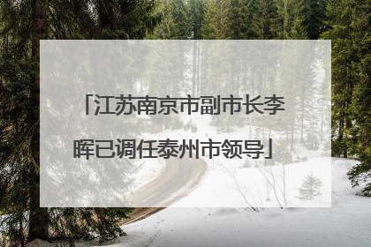 江苏南京市副市长李晖已调任泰州市领导
