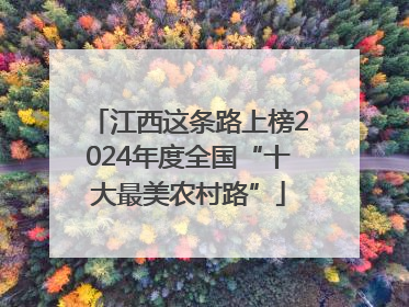 江西这条路上榜2024年度全国“十大最美农村路”