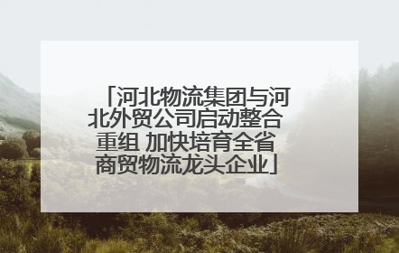 河北物流集团与河北外贸公司启动整合重组 加快培育全省商贸物流龙头企业
