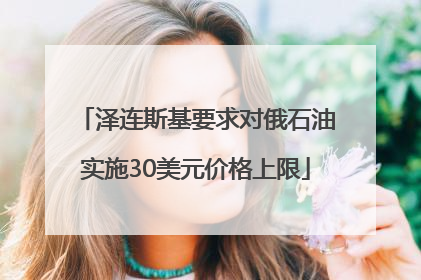 泽连斯基要求对俄石油实施30美元价格上限