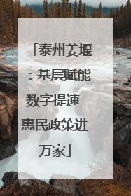 泰州姜堰：基层赋能数字提速 惠民政策进万家