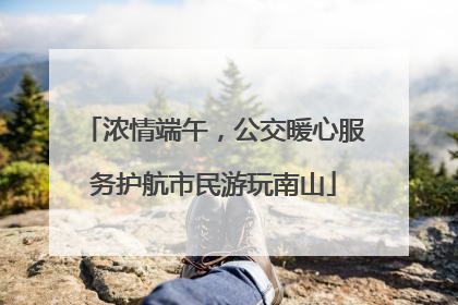 浓情端午，公交暖心服务护航市民游玩南山