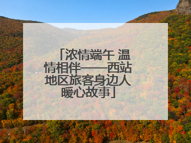 浓情端午 温情相伴——西站地区旅客身边人暖心故事