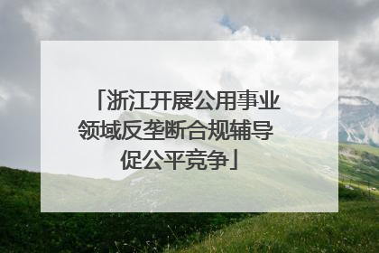 浙江开展公用事业领域反垄断合规辅导 促公平竞争