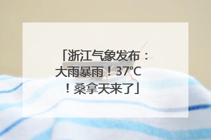 浙江气象发布：大雨暴雨！37℃！桑拿天来了