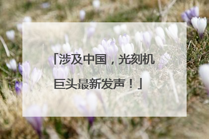 涉及中国，光刻机巨头最新发声！