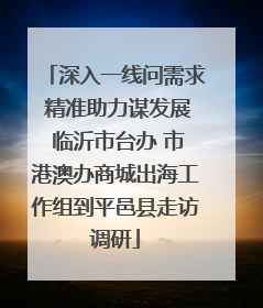 深入一线问需求 精准助力谋发展 临沂市台办 市港澳办商城出海工作组到平邑县走访调研