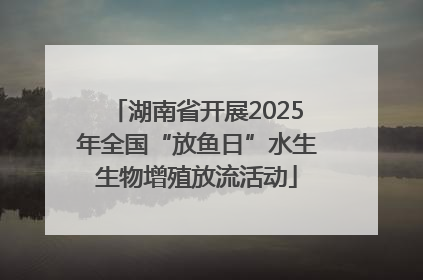 湖南省开展2025年全国“放鱼日”水生生物增殖放流活动