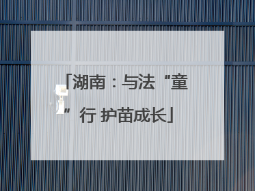 湖南：与法“童”行 护苗成长