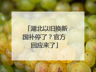 湖北以旧换新国补停了？官方回应来了