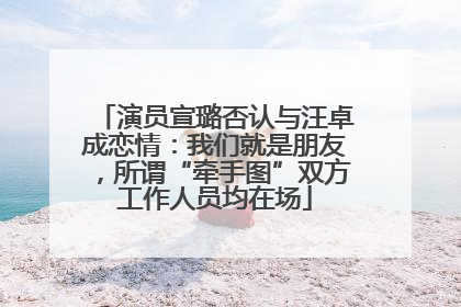 演员宣璐否认与汪卓成恋情：我们就是朋友，所谓“牵手图”双方工作人员均在场