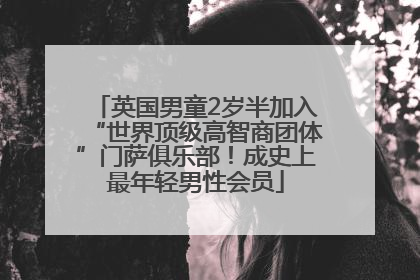 英国男童2岁半加入“世界顶级高智商团体”门萨俱乐部！成史上最年轻男性会员