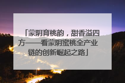 蒙阴育桃韵，甜香溢四方——看蒙阴蜜桃全产业链的创新崛起之路