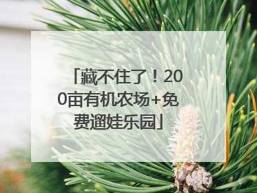 藏不住了！200亩有机农场+免费遛娃乐园