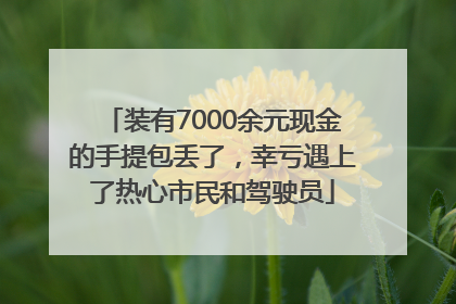 装有7000余元现金的手提包丢了，幸亏遇上了热心市民和驾驶员