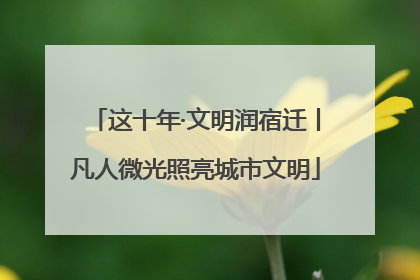 这十年·文明润宿迁丨凡人微光照亮城市文明