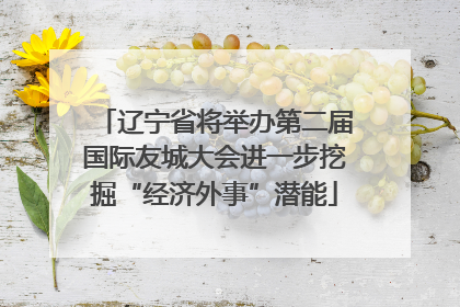 辽宁省将举办第二届国际友城大会进一步挖掘“经济外事”潜能