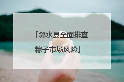 邻水县全面排查粽子市场风险