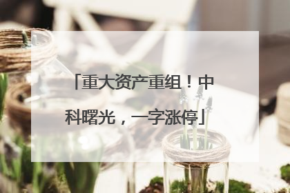 重大资产重组！中科曙光，一字涨停