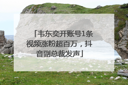 韦东奕开账号1条视频涨粉超百万，抖音副总裁发声