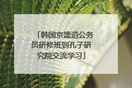 韩国京畿道公务员研修班到孔子研究院交流学习