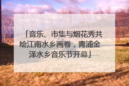 音乐、市集与烟花秀共绘江南水乡画卷，青浦金泽水乡音乐节开幕