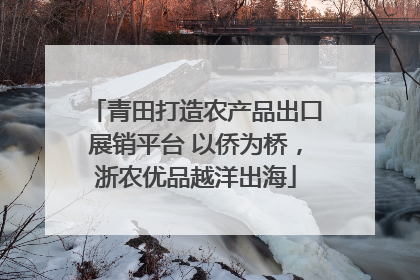 青田打造农产品出口展销平台 以侨为桥，浙农优品越洋出海