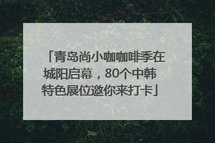 青岛尚小咖咖啡季在城阳启幕，80个中韩特色展位邀你来打卡