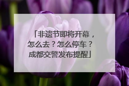 非遗节即将开幕，怎么去？怎么停车？成都交警发布提醒
