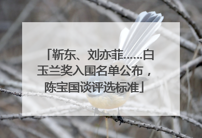 靳东、刘亦菲……白玉兰奖入围名单公布，陈宝国谈评选标准