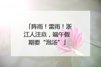 阵雨！雷雨！浙江人注意，端午假期要“泡汤”