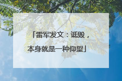 雷军发文：诋毁，本身就是一种仰望