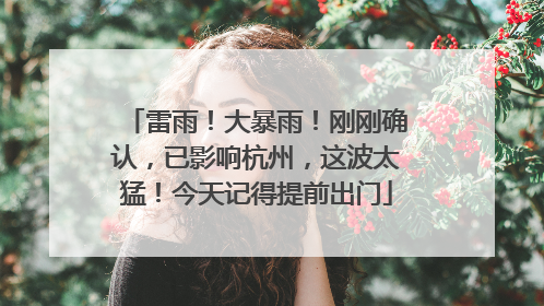 雷雨！大暴雨！刚刚确认，已影响杭州，这波太猛！今天记得提前出门