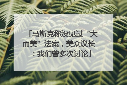 马斯克称没见过“大而美”法案，美众议长：我们曾多次讨论