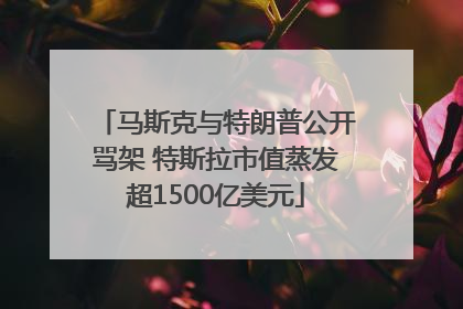 马斯克与特朗普公开骂架 特斯拉市值蒸发超1500亿美元