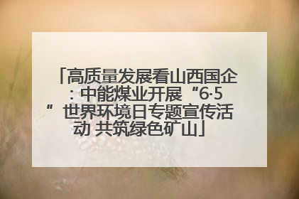 高质量发展看山西国企：中能煤业开展“6·5”世界环境日专题宣传活动 共筑绿色矿山