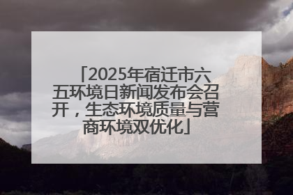 2025年宿迁市六五环境日新闻发布会召开，生态环境质量与营商环境双优化