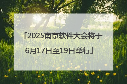 2025南京软件大会将于6月17日至19日举行