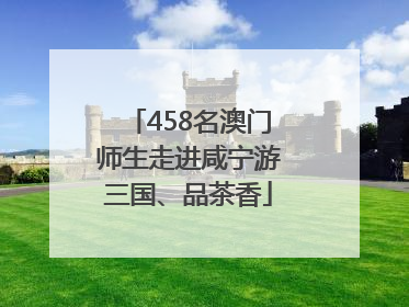 458名澳门师生走进咸宁游三国、品茶香