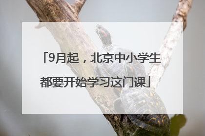 9月起，北京中小学生都要开始学习这门课